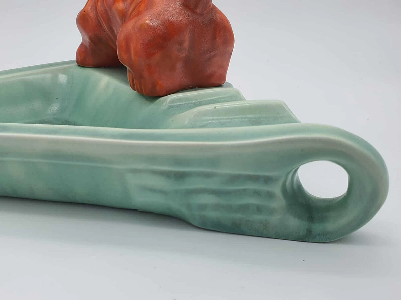 Art Deco cigar case in painted porcelain, 1940s 8