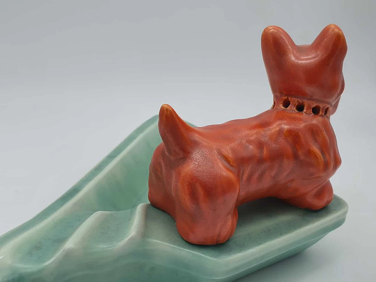 Art Deco cigar case in painted porcelain, 1940s 10