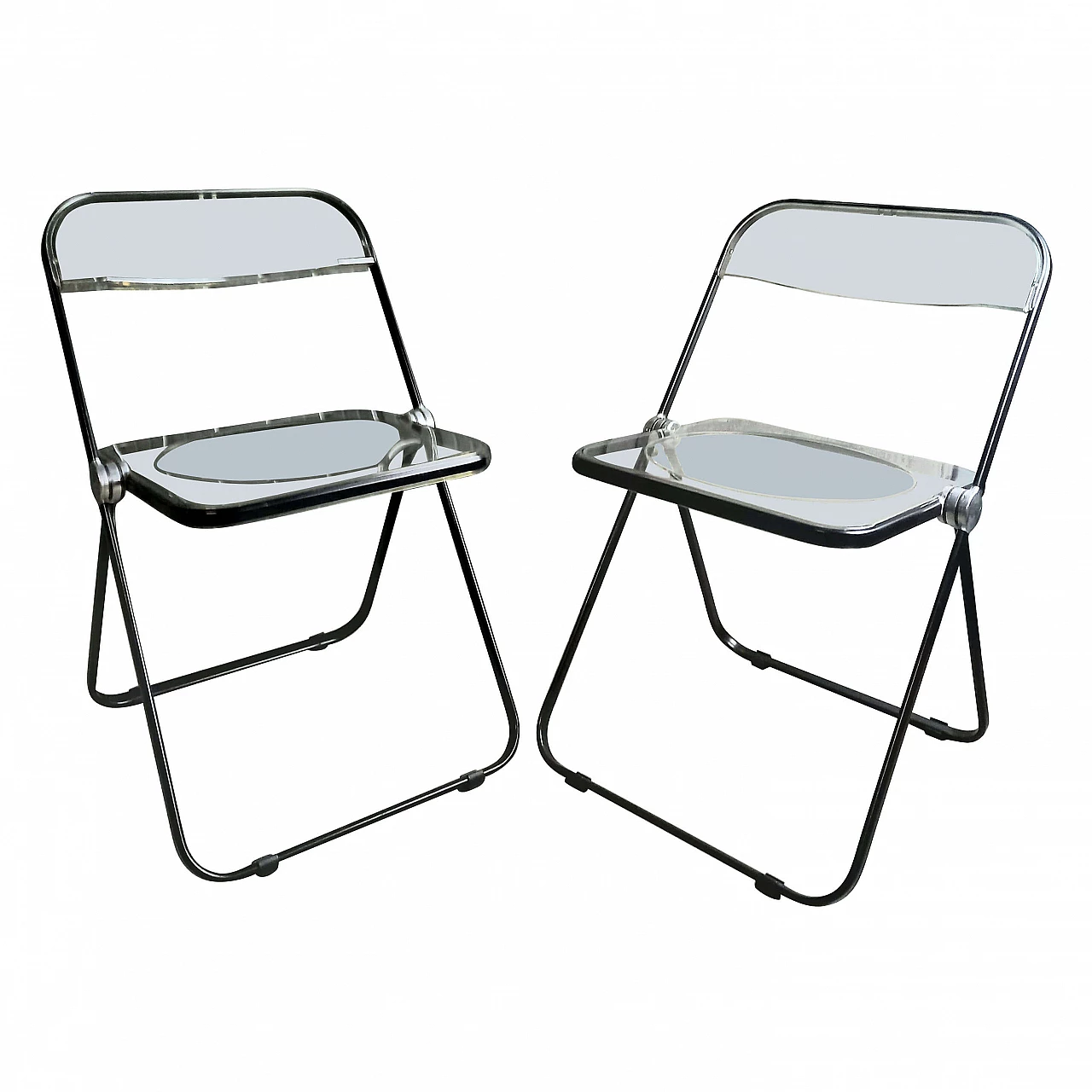 Pair of Plia folding chairs by Giancarlo Piretti for Anonima Castelli, 1970s 8