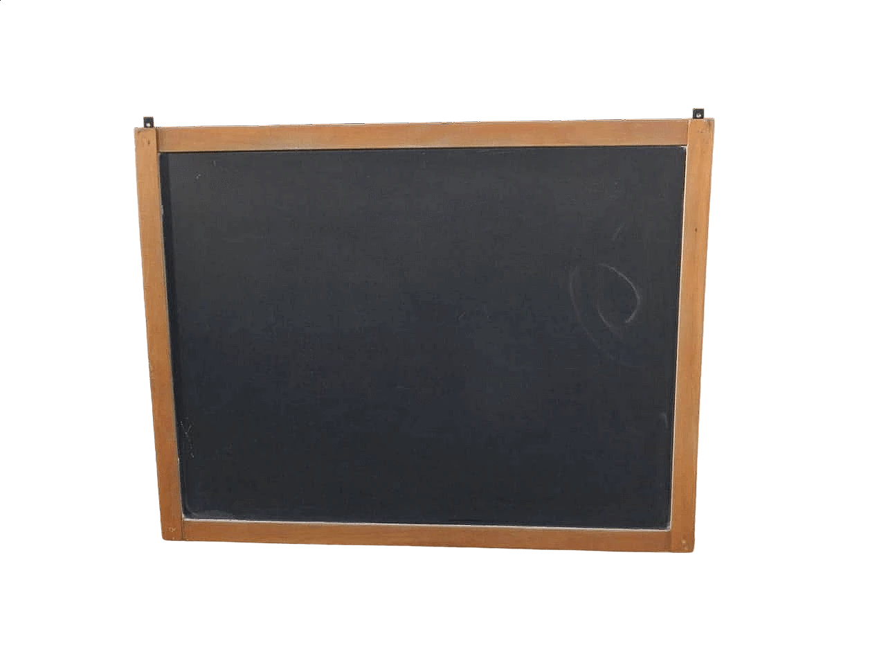 Wall-mounted school blackboard with beech frame, 1980s 11