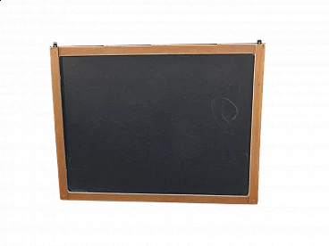 Wall-mounted school blackboard with beech frame, 1980s