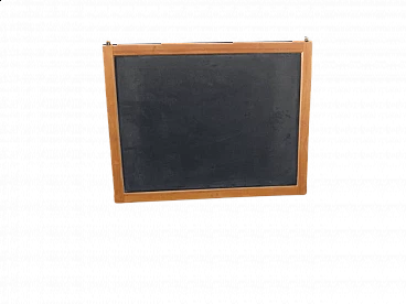 Wall-mounted school blackboard in beech and slate, 1980s