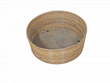 Rattan flower stand with wheels, 1970s