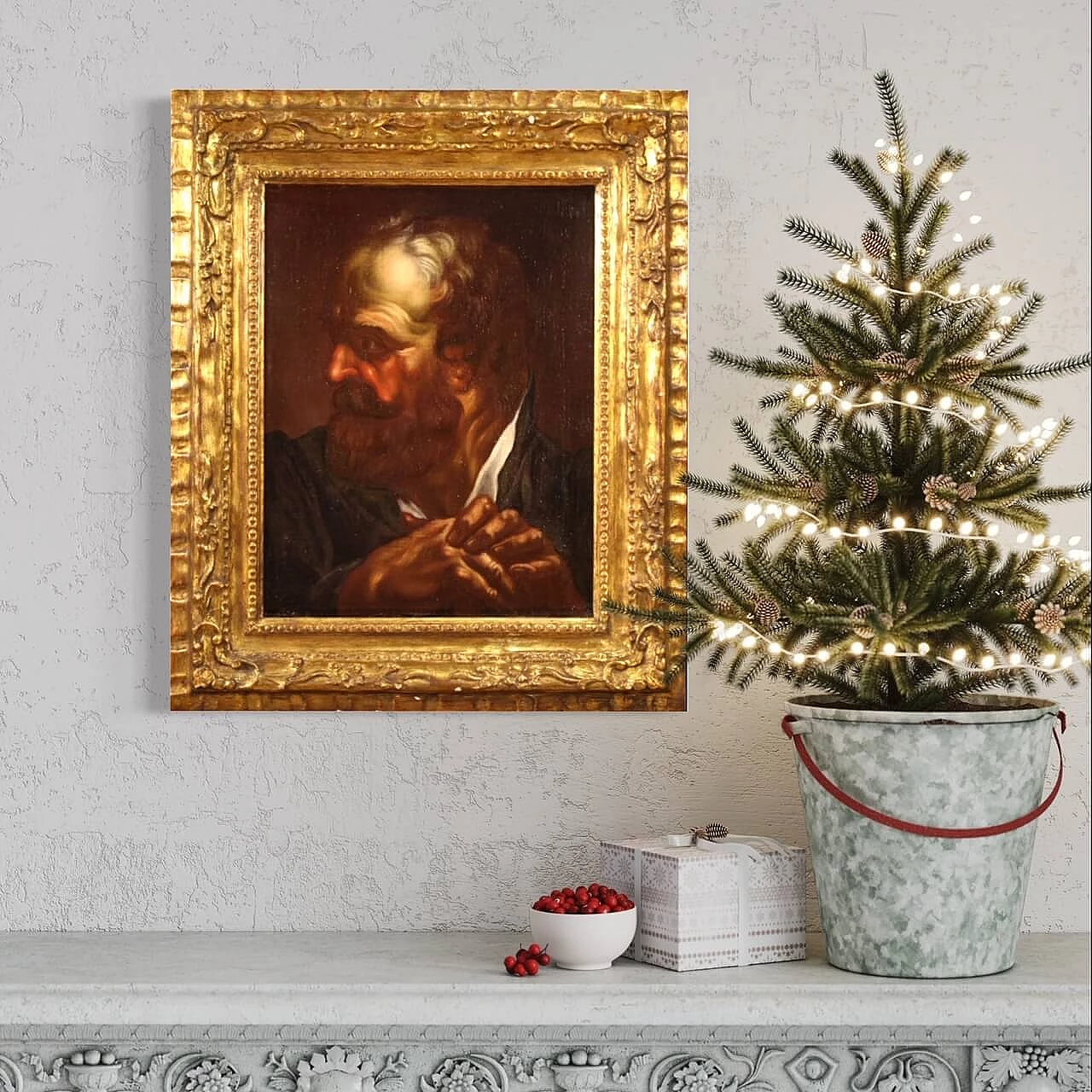 Stile di Egidio Dall'Oglio, Ritratto maschile, olio su tela, prima metà del '700 1354047