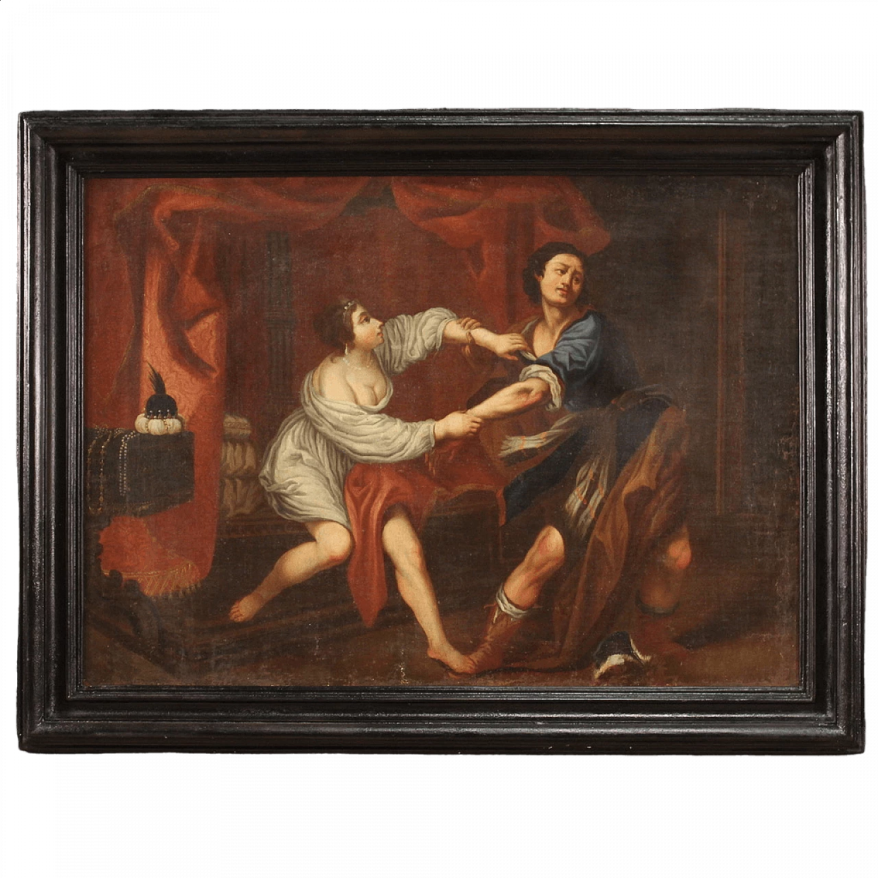 Painting depicting Joseph and Putiphar's wife, oil on canvas, 18th century 16