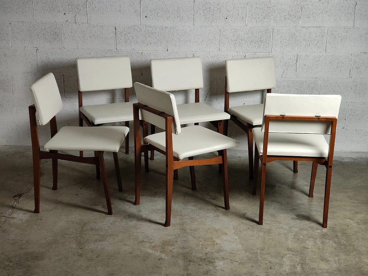 6 SD9 Luisella chairs by Franco Albini for Poggi, 1960s 7
