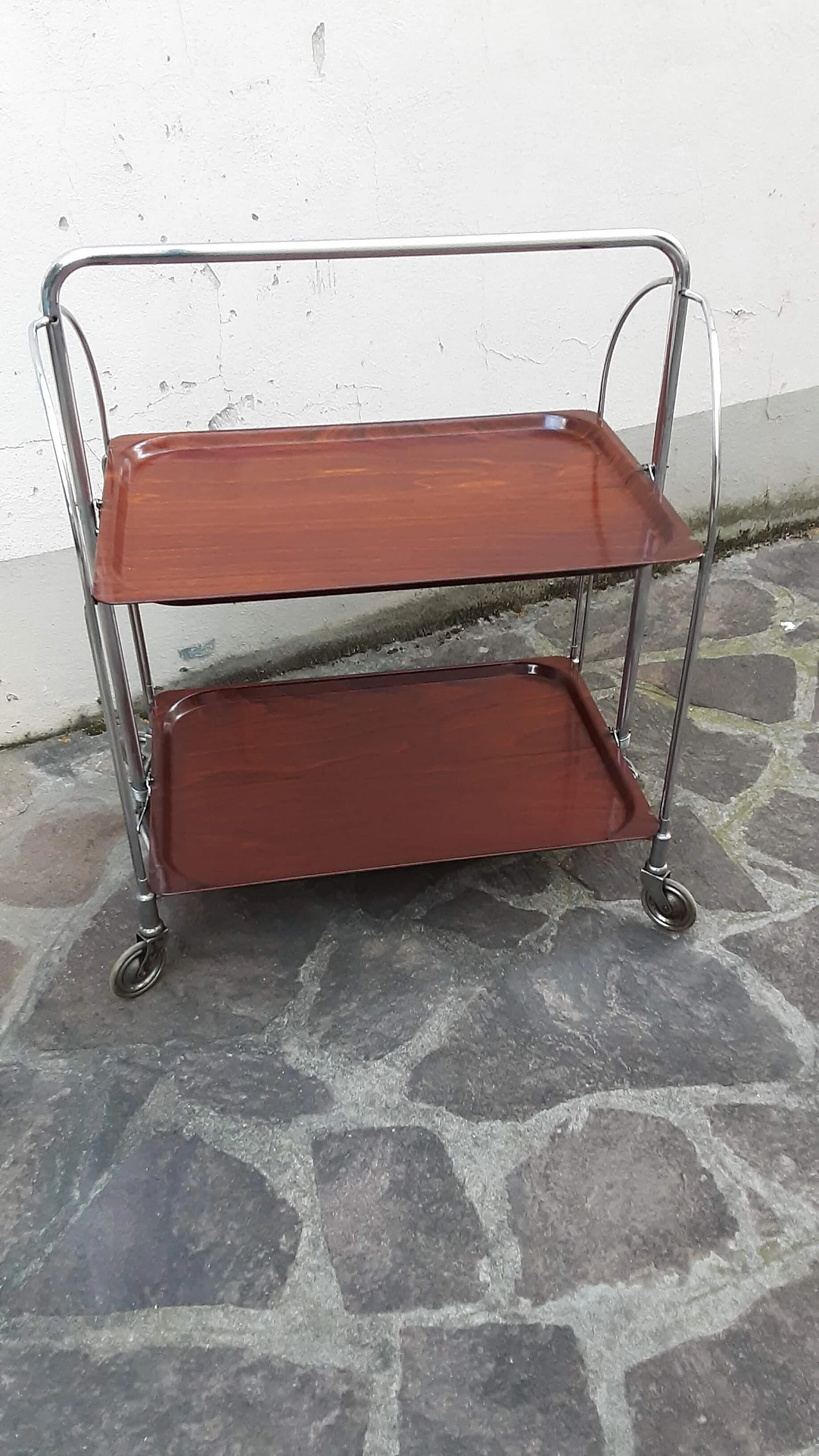 Carrello pieghevole in legno e metallo di Bremshey & Co., anni '60 2