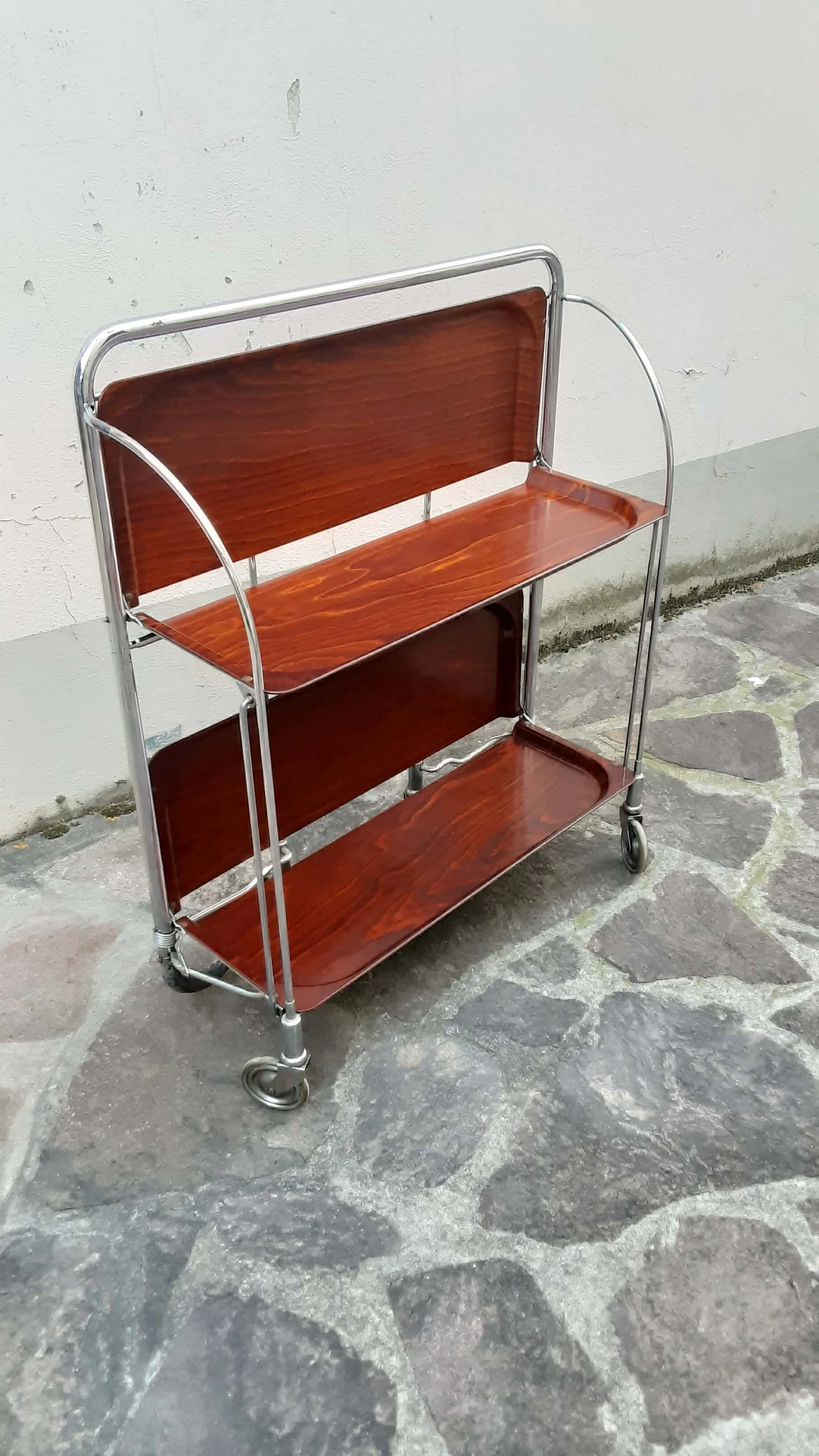 Carrello pieghevole in legno e metallo di Bremshey & Co., anni '60 3