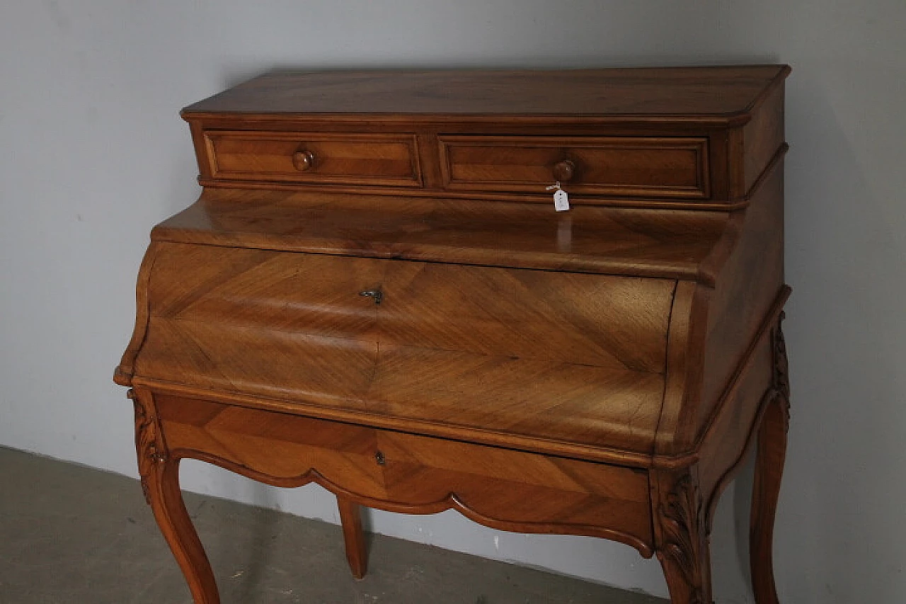 Louis Philippe walnut flap desk, 19th century 3
