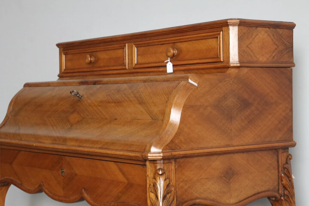 Louis Philippe walnut flap desk, 19th century 6