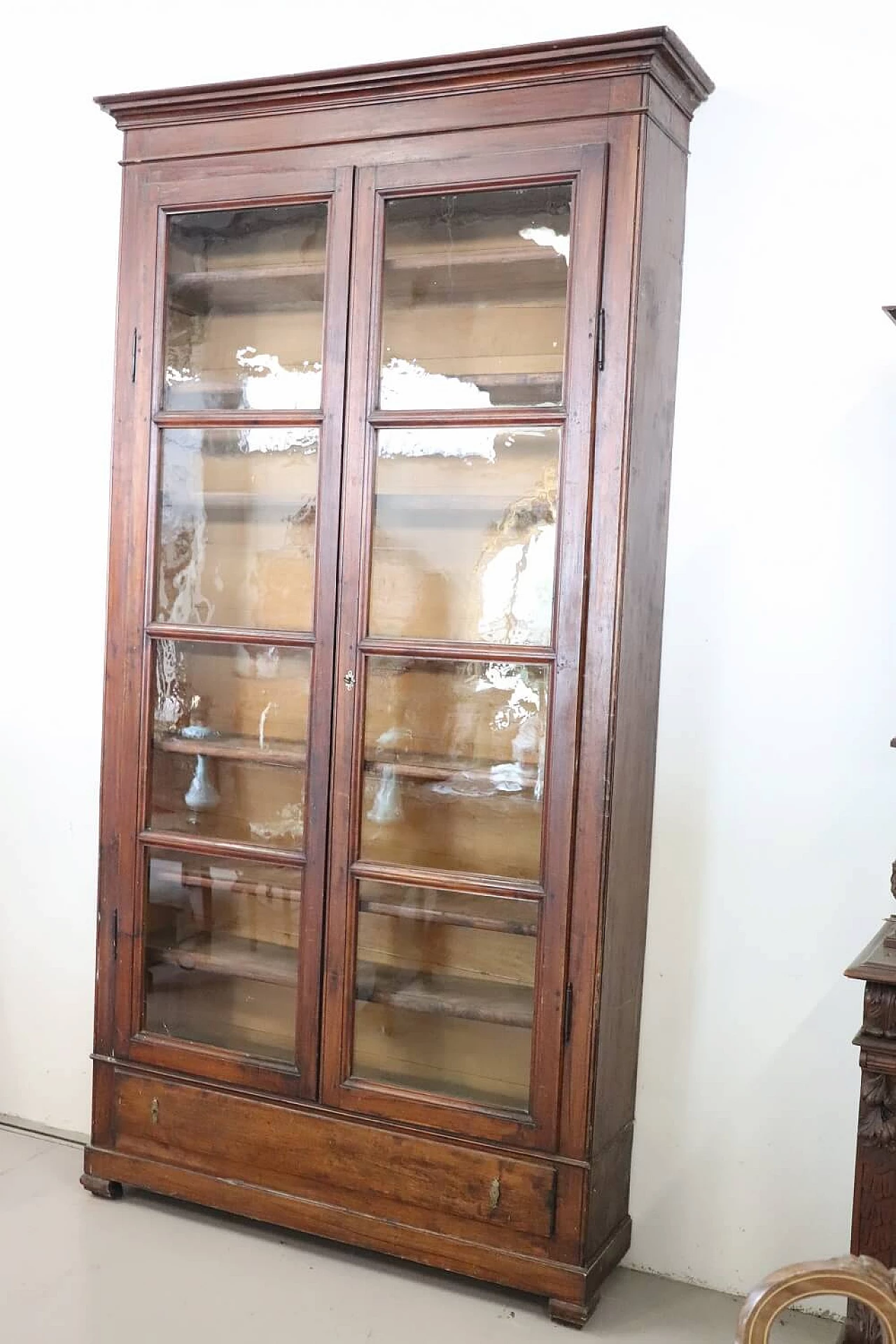 Solid poplar glass cabinet, 19th century 2