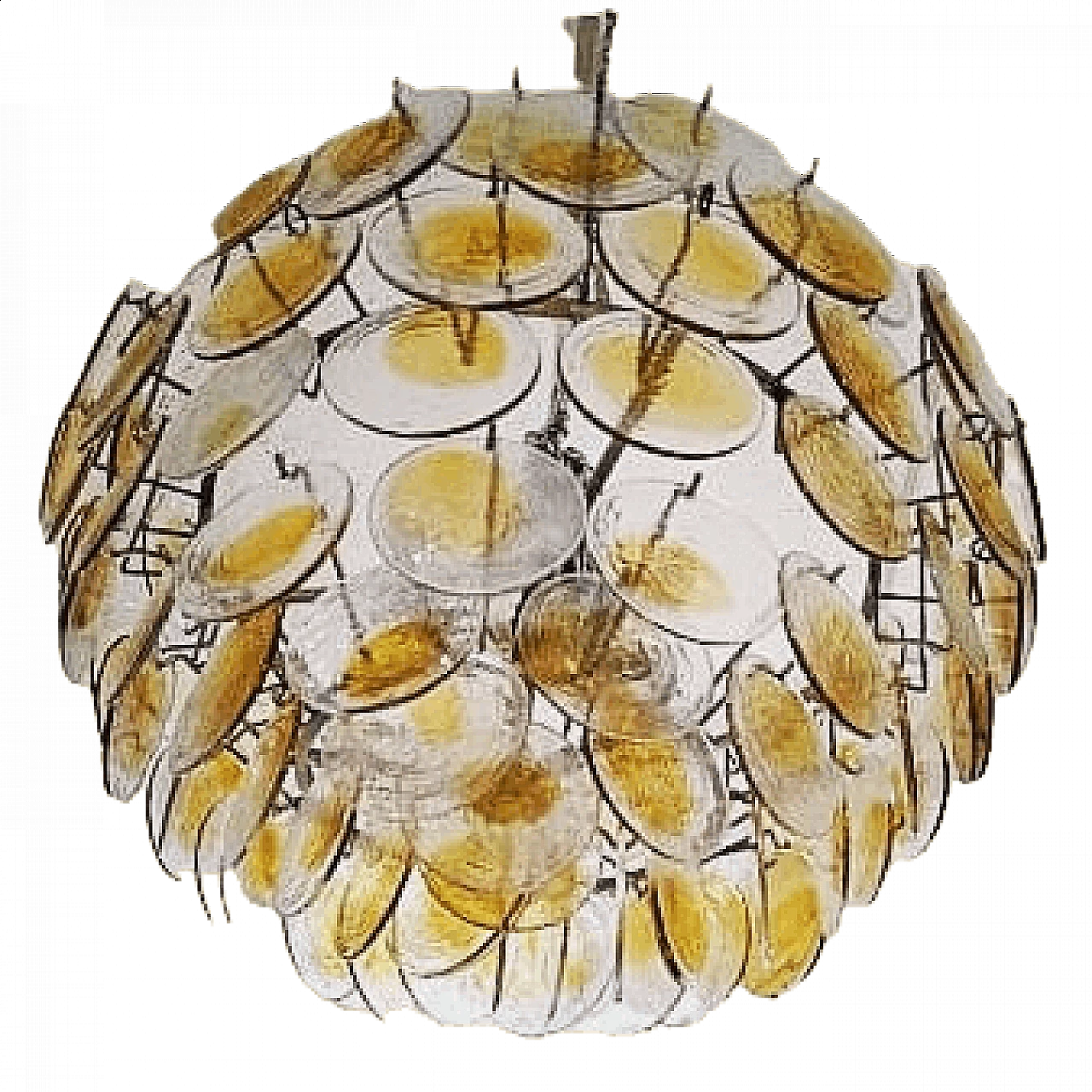 Murano glass disc chandelier by Carlo Nason, 1970s 15