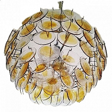 Murano glass disc chandelier by Carlo Nason, 1970s