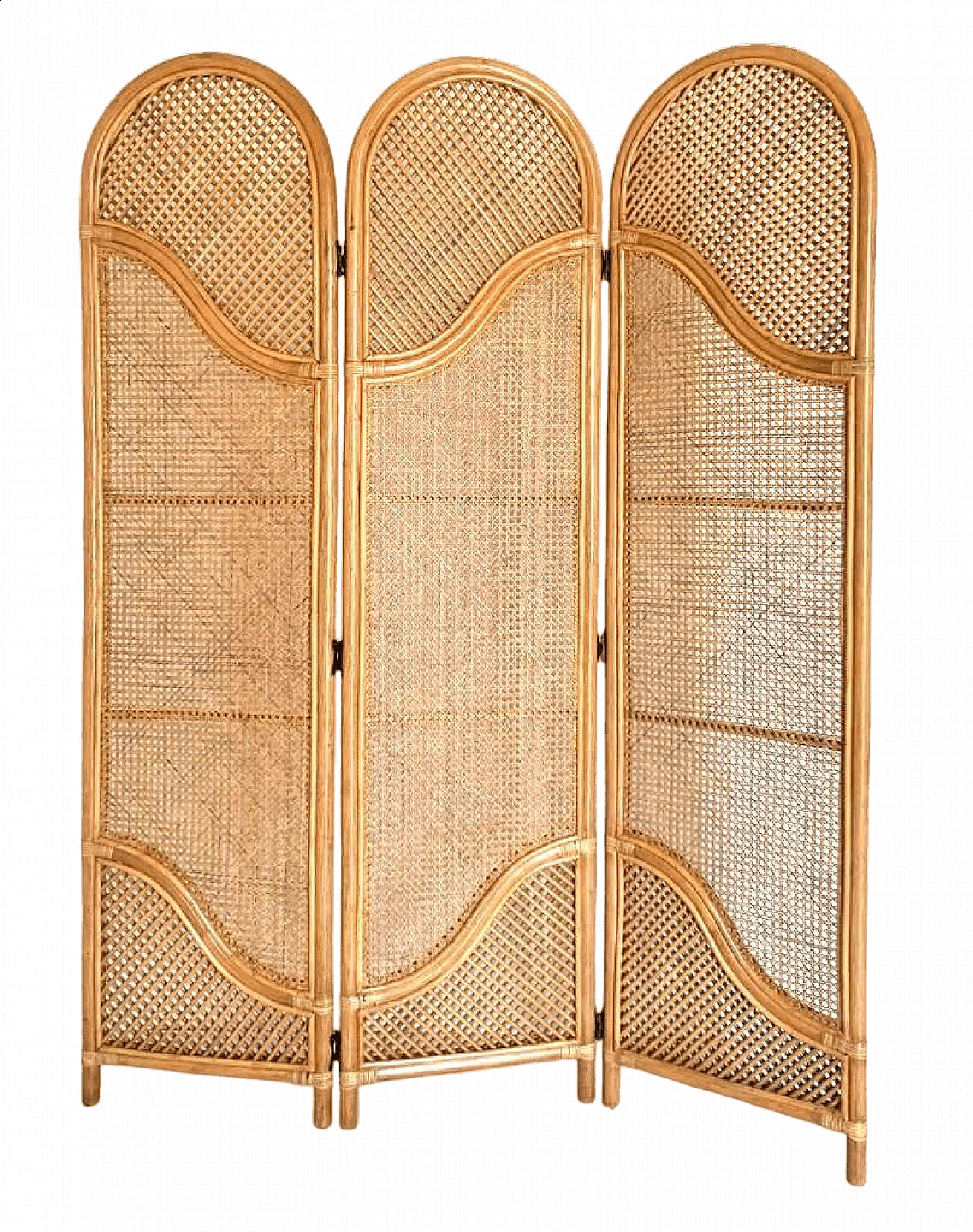 Pannello separè modulare in bambù, anni '70 9