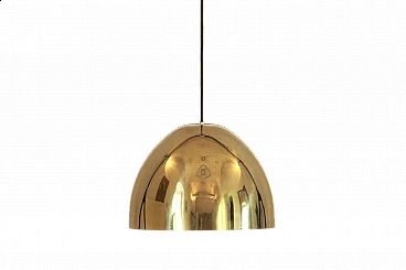 Semi-spherical brass chandelier, 1970s
