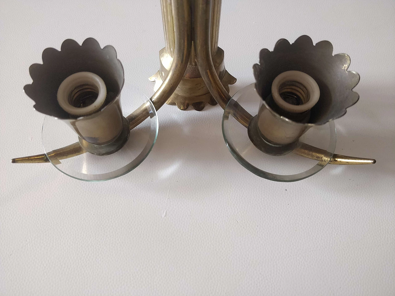 Pair of brass and cut glass wall lights by Pietro Chiesa, 1950s 15