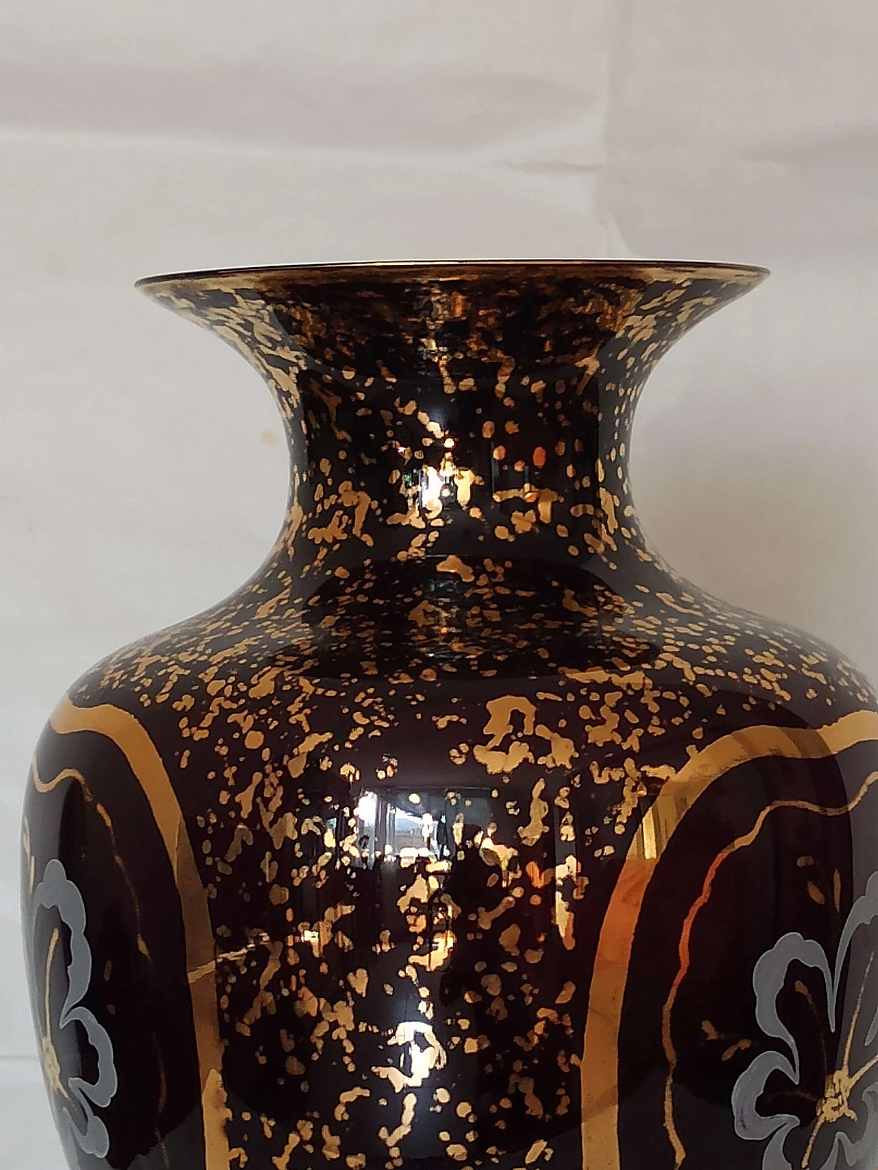Vaso in vetro di Murano con decorazioni in oro zecchino, anni '50 5