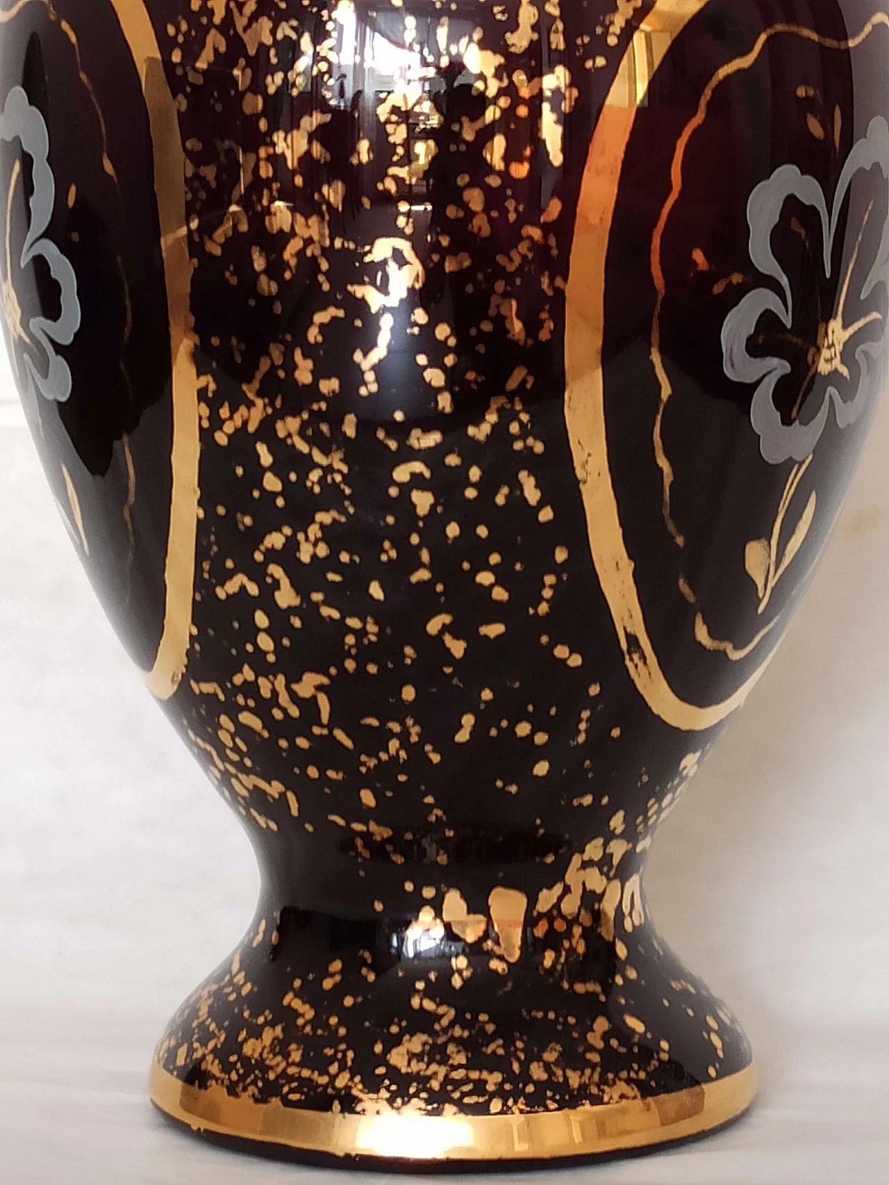 Vaso in vetro di Murano con decorazioni in oro zecchino, anni '50 6