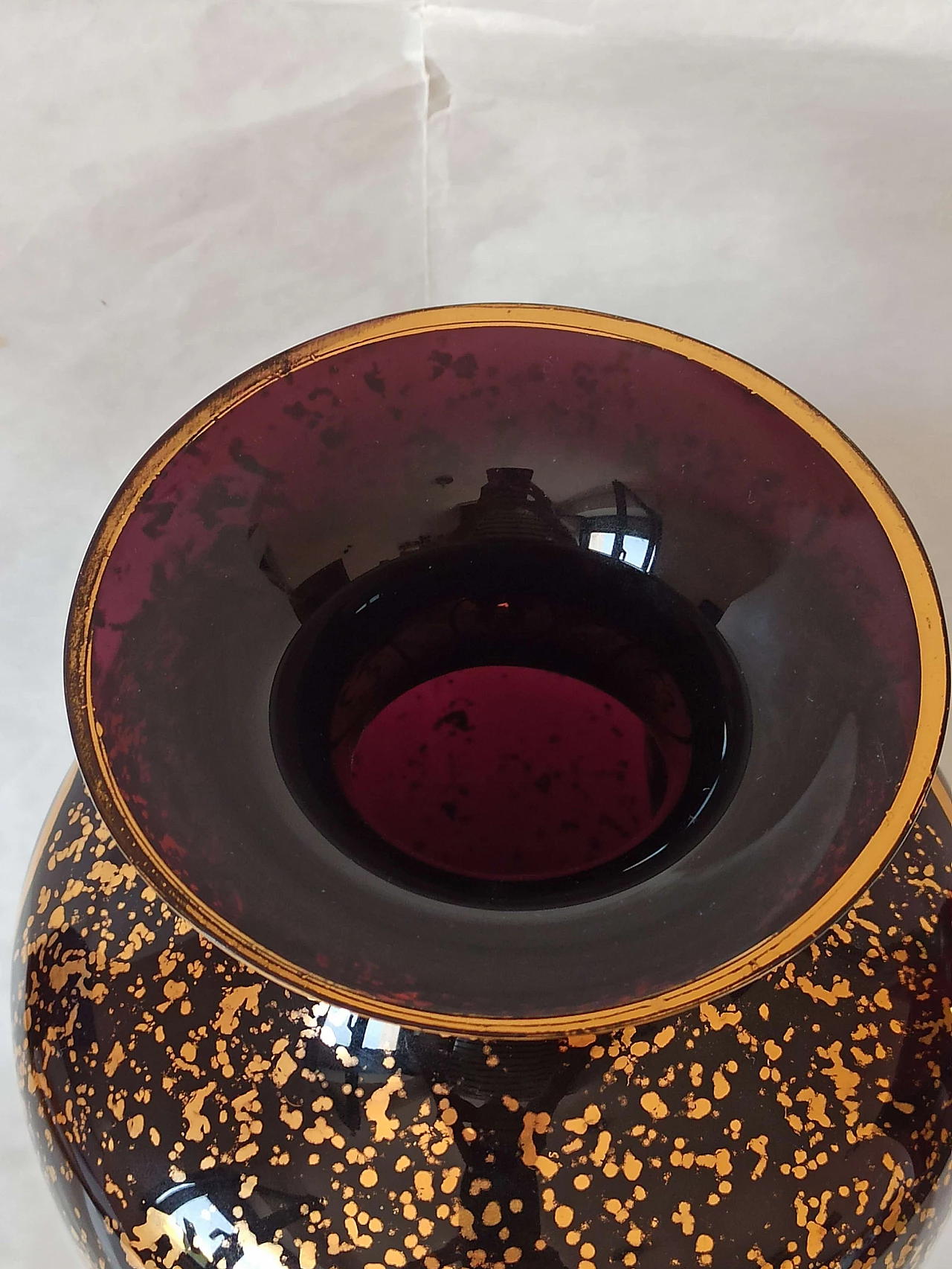 Murano glass vase with pure gold decoration, 1950s 8