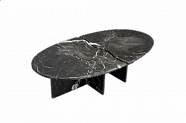 Tavolino ovale in marmo nero Marquina di UP & UP, anni '70