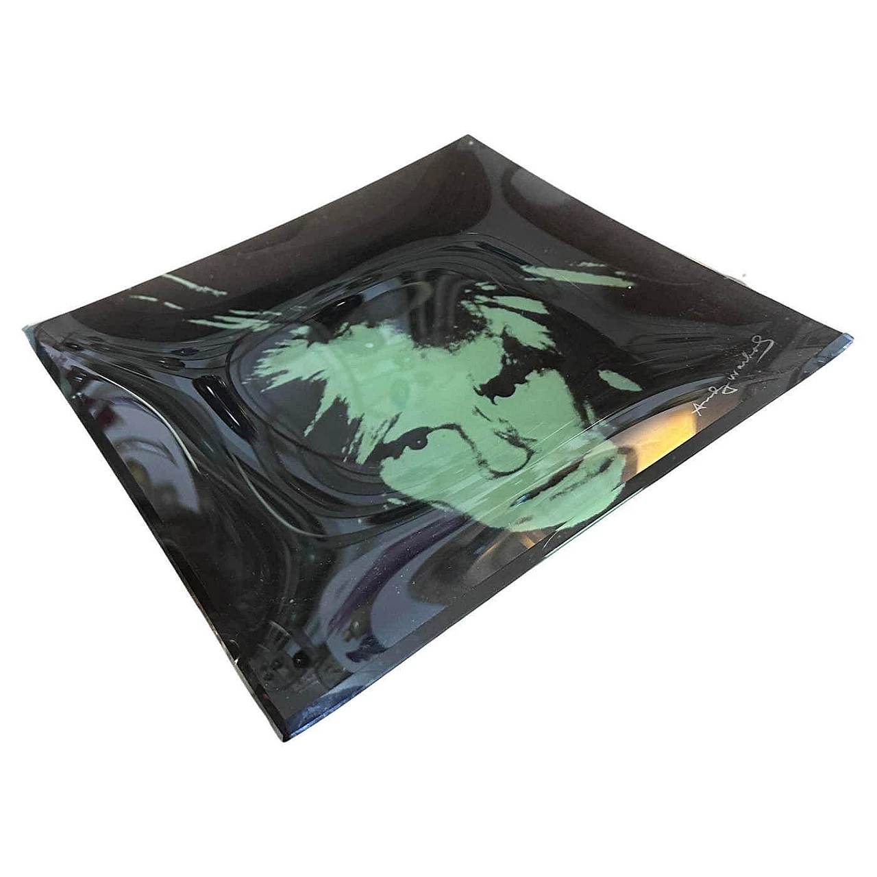 Andy Warhol square glass tray by Rosenthal, 1990s 1