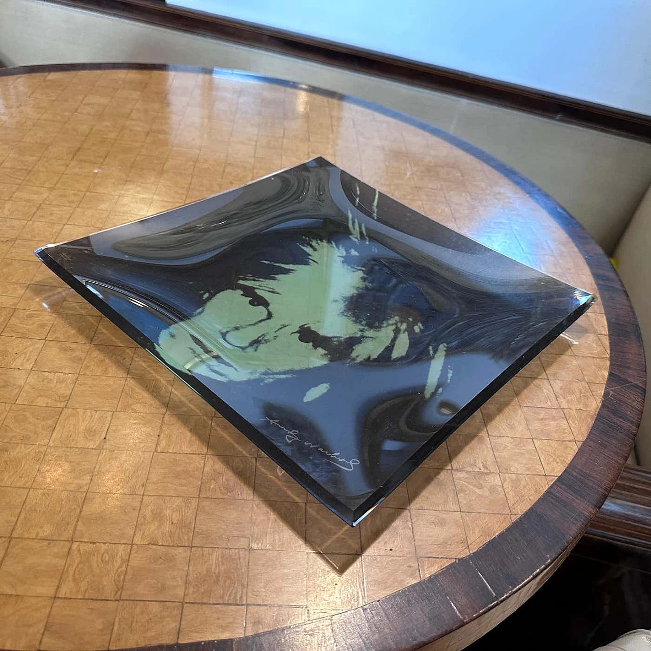 Andy Warhol square glass tray by Rosenthal, 1990s 8