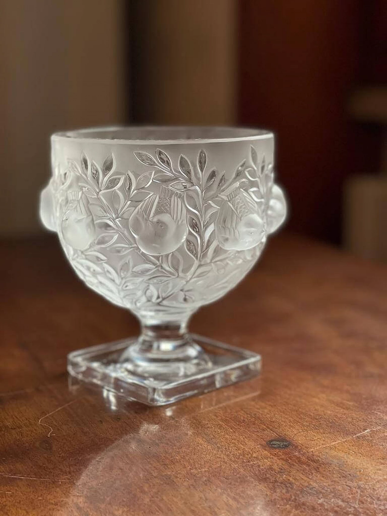 Elisabeth cup in moulded and frosted glass by Marc Lalique, 1960s 1