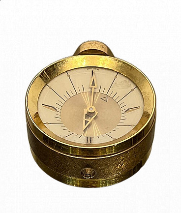 Brass alarm clock by Jager Lacutre, 1950s