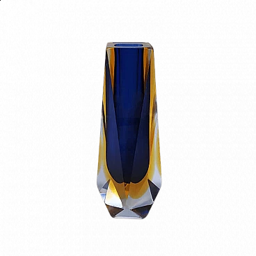 Vaso in vetro blu di Murano di Mandruzzato, anni '60