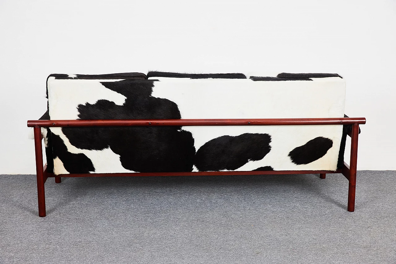 Guama sofa in black and white leather by Gonzalo Cordoba for Dujo, 1950s 9
