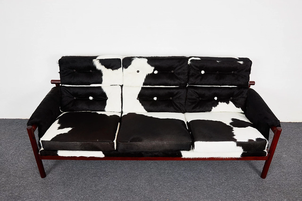 Guama sofa in black and white leather by Gonzalo Cordoba for Dujo, 1950s 12