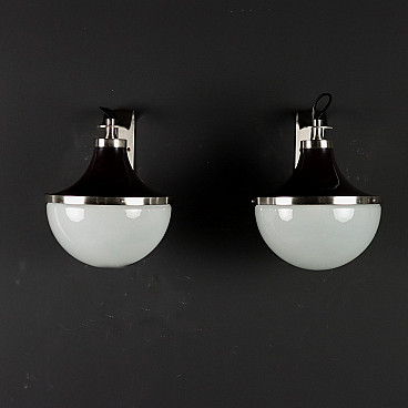 Pair of Pi Parete wall lights by Sergio Mazza for Artemide, 1960s