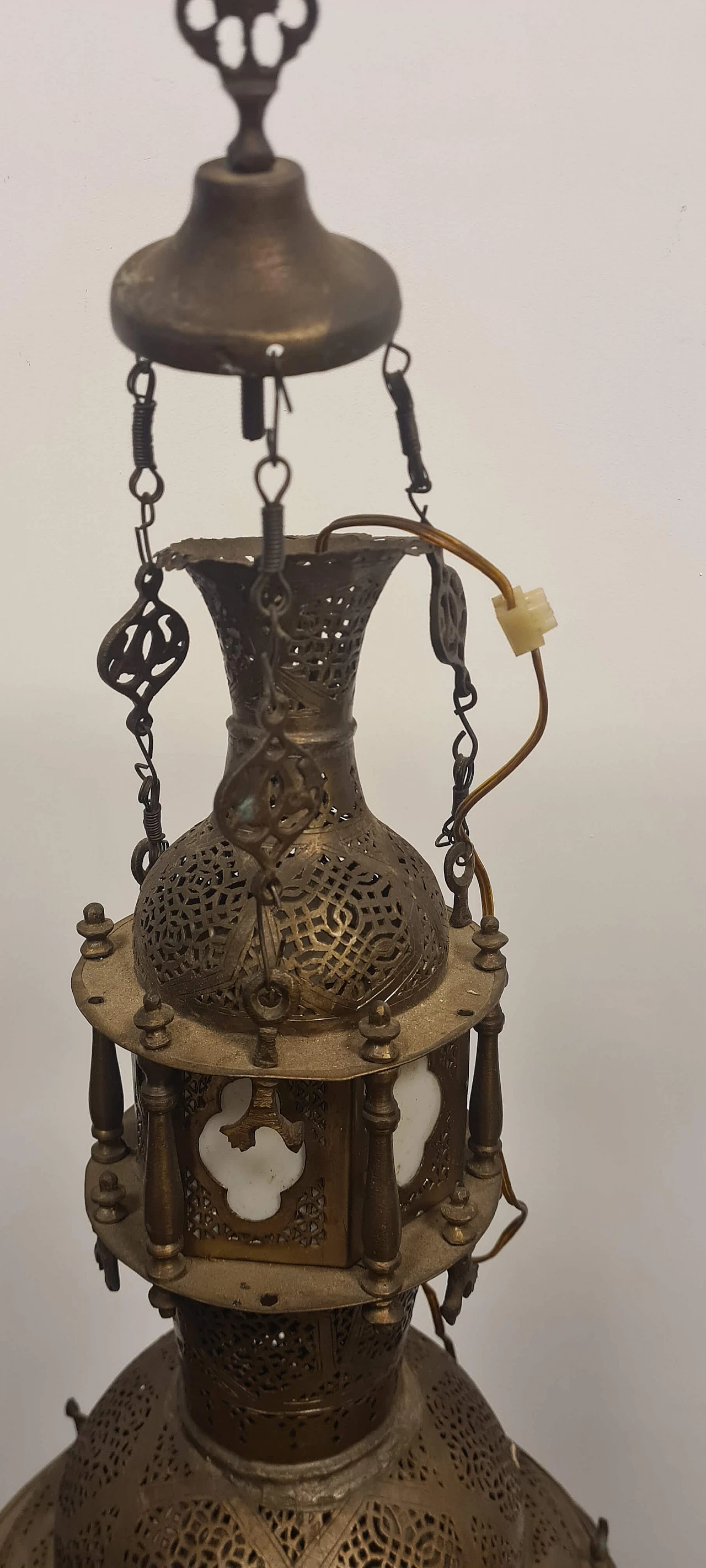 Moresco-style openwork brass chandelier, 1920s 5