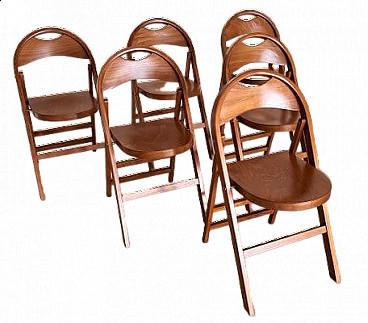 6 Tric folding chairs by Achille Castiglioni for BBB Emme Bonacina, 1960s