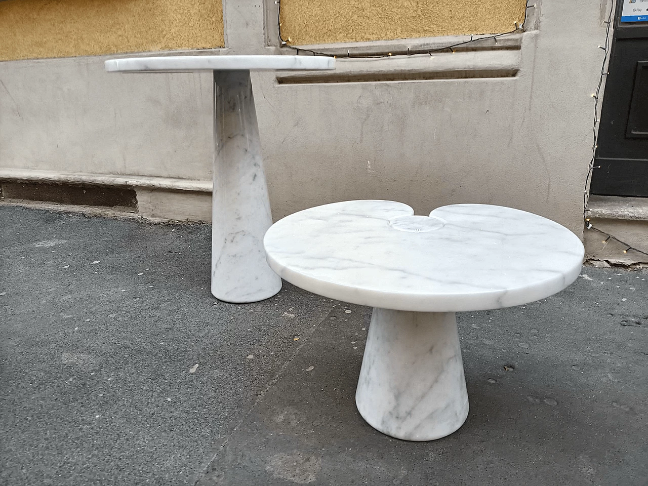Pair of Eros coffee tables in white marble by Mangiarotti for Skipper, 1980s 17