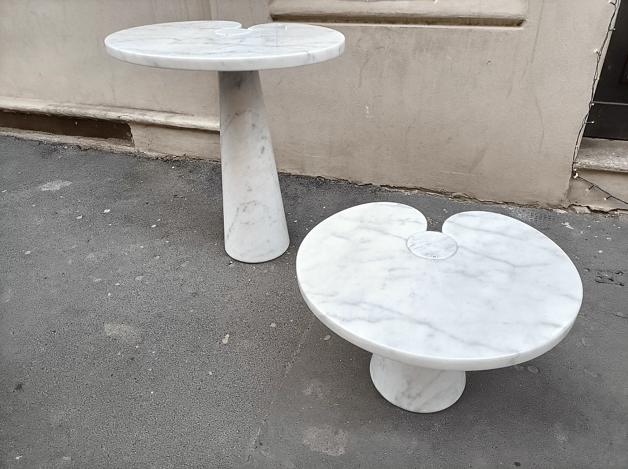 Pair of Eros coffee tables in white marble by Mangiarotti for Skipper, 1980s 19