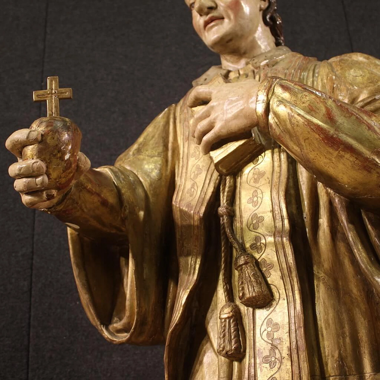Scultura lignea raffigurante San Francesco di Sales, '700 3