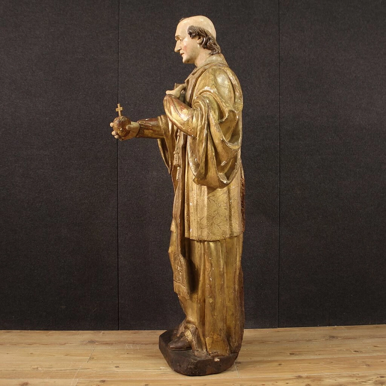 Scultura lignea raffigurante San Francesco di Sales, '700 11