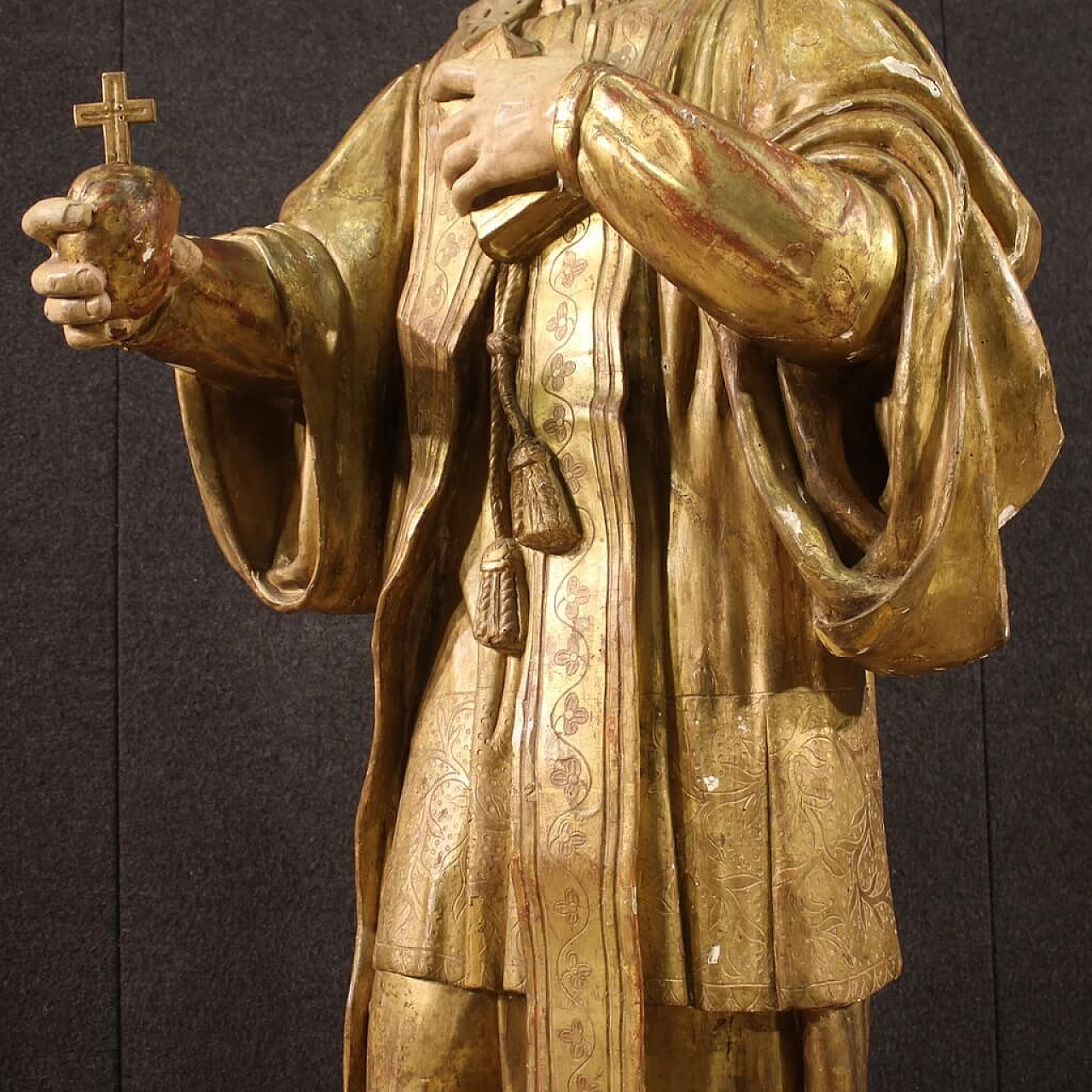 Scultura lignea raffigurante San Francesco di Sales, '700 12