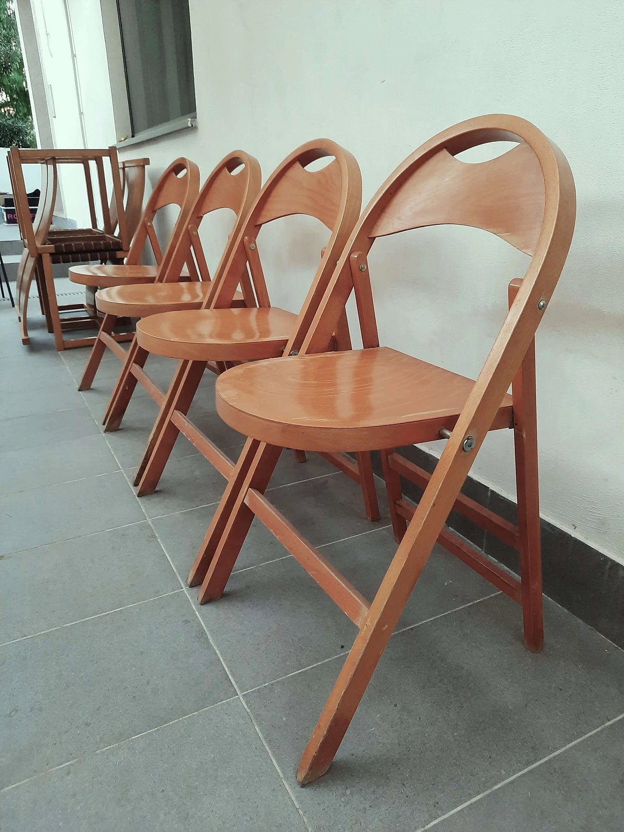 4 Tric folding chairs by Castiglioni brothers for Bonacina, 1960s 2