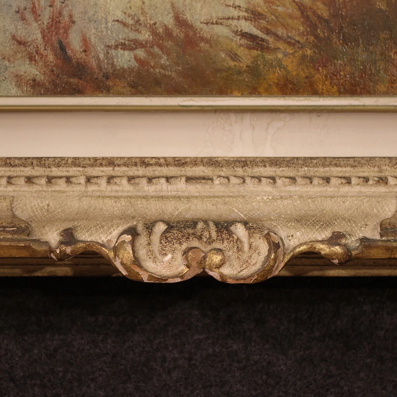 Alfonso Corradi, autumn river landscape, oil painting on canvas 10