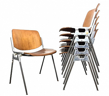 6 DSC 106 chairs by Giancarlo Piretti for Anonima Castelli, 1960s