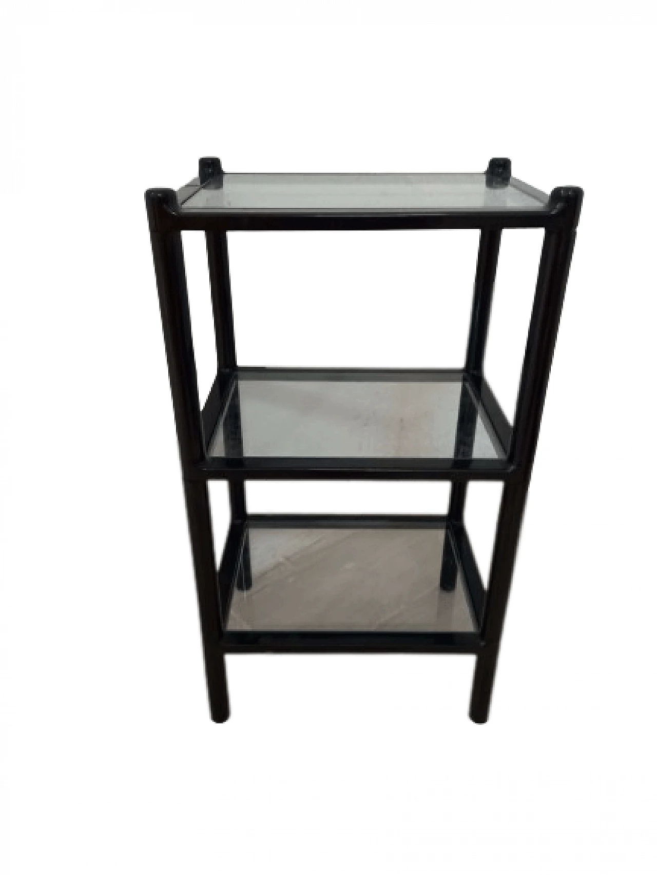 Three-shelf plastic and glass side table by Gedy, 1980s 9