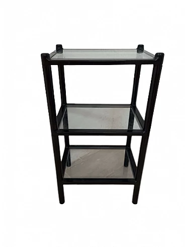 Three-shelf plastic and glass side table by Gedy, 1980s