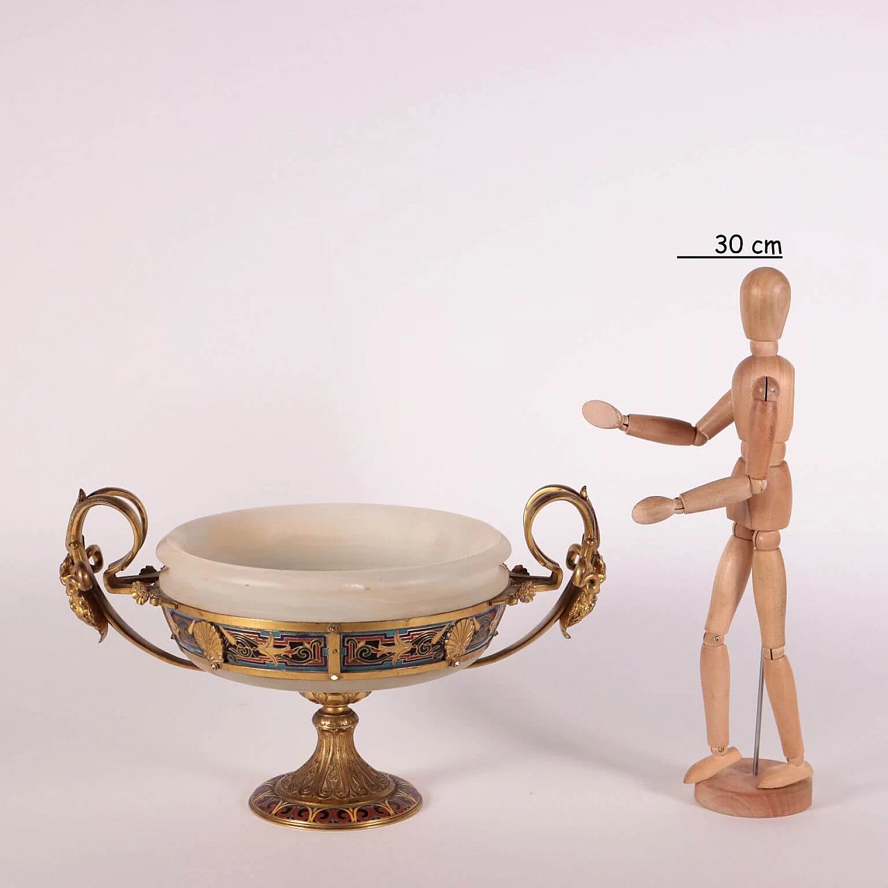 Coppa in bronzo e alabastro di Ferdinand Barbedienne, del '800 2