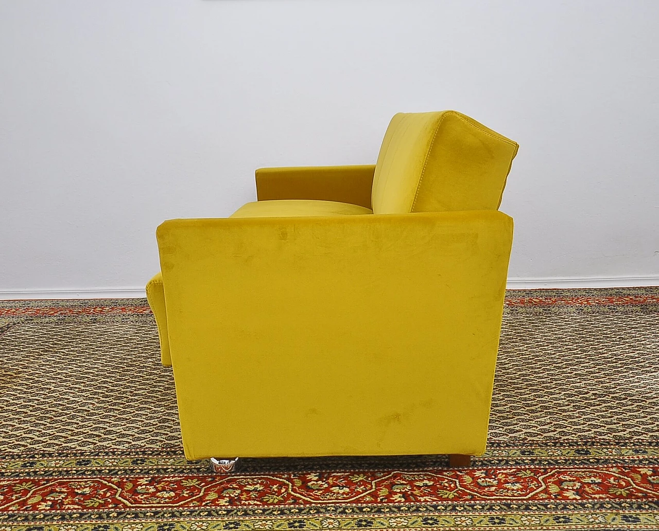 Yellow velvet sofa bed, 1960s 7