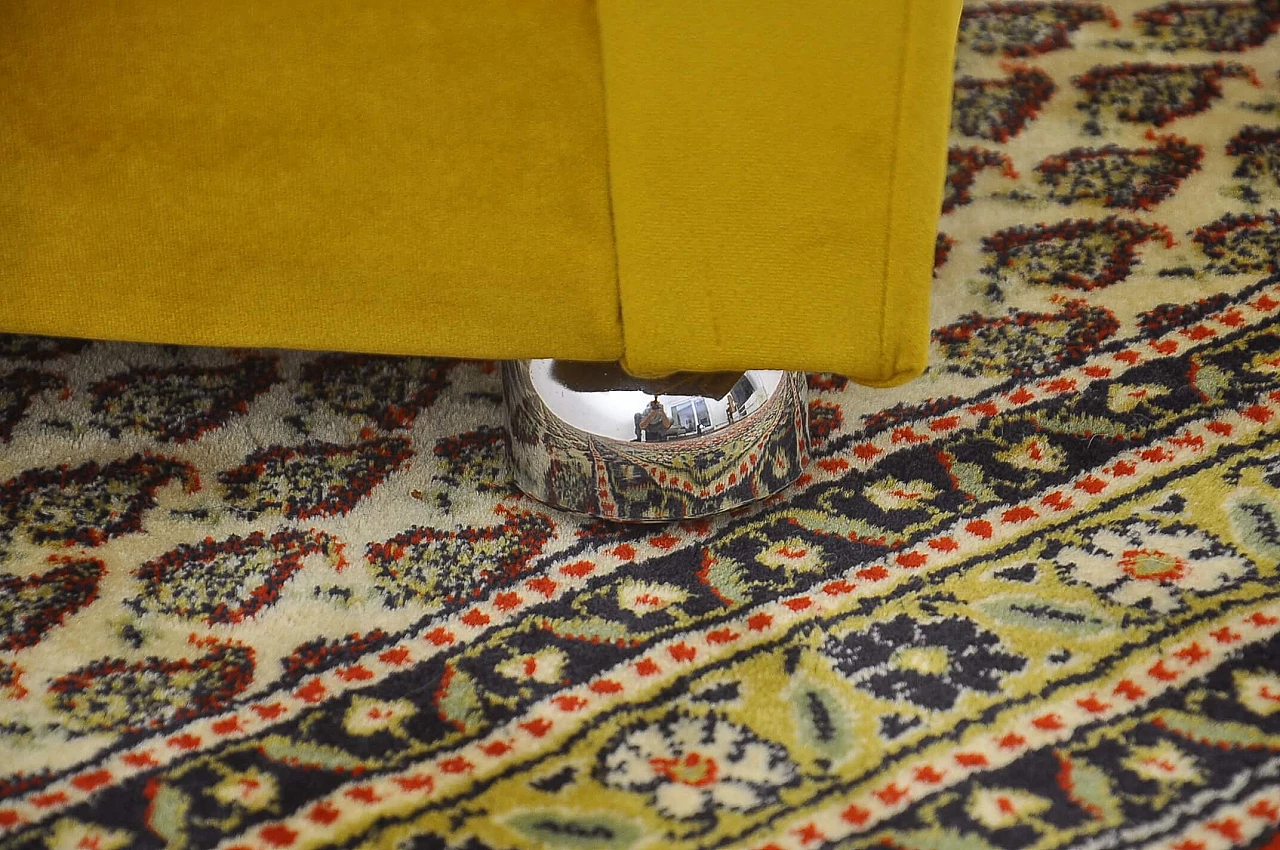 Yellow velvet sofa bed, 1960s 11