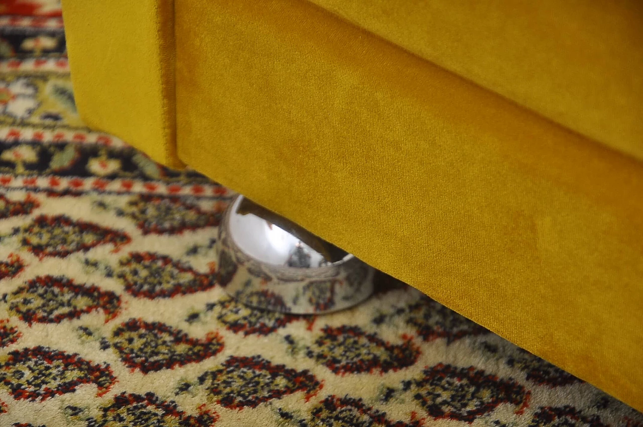 Yellow velvet sofa bed, 1960s 12