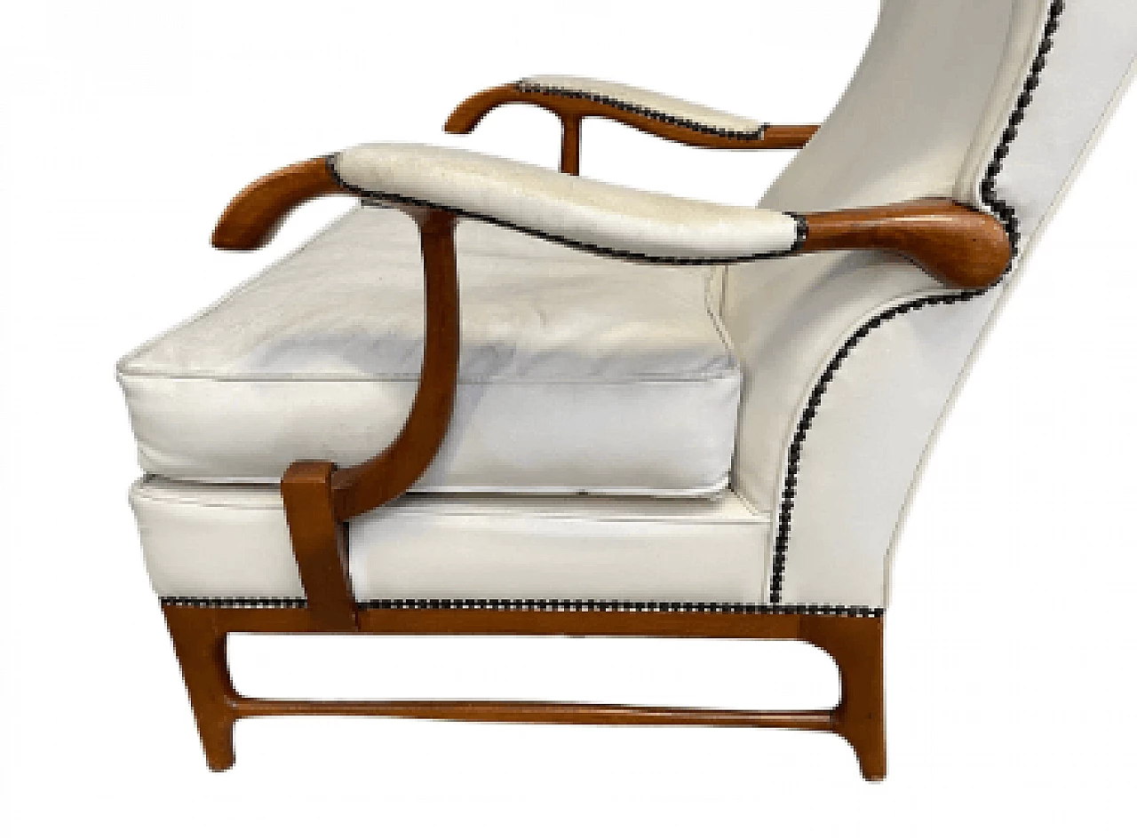 Walnut and fabric armchair in the style of Paolo Buffa, 1950s 5