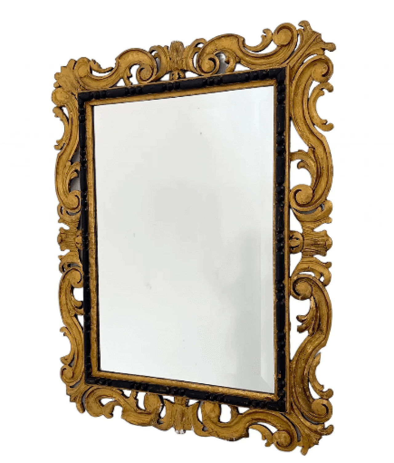 Specchio con cornice in legno dorato, '700 1